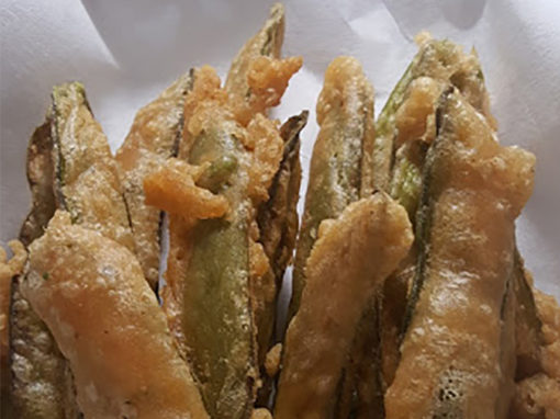 Bucce di piselli in pastella