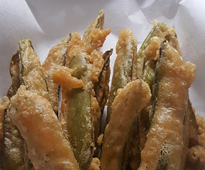 Bucce di piselli in pastella